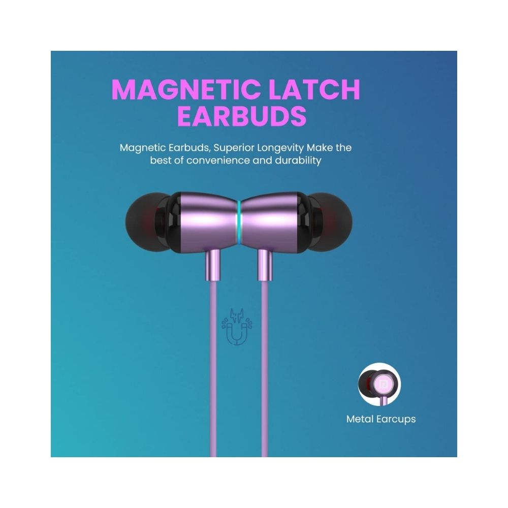 Portronics Conch 80 in Ear Wired Earphones with Mic, 10mm Dynamic Drivers -(Purple)
