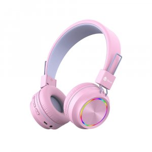 iClever BTH03 Bluetooth Wireless Over Ear Headphones for Girls, Kids Headphones with Mic (Pink)