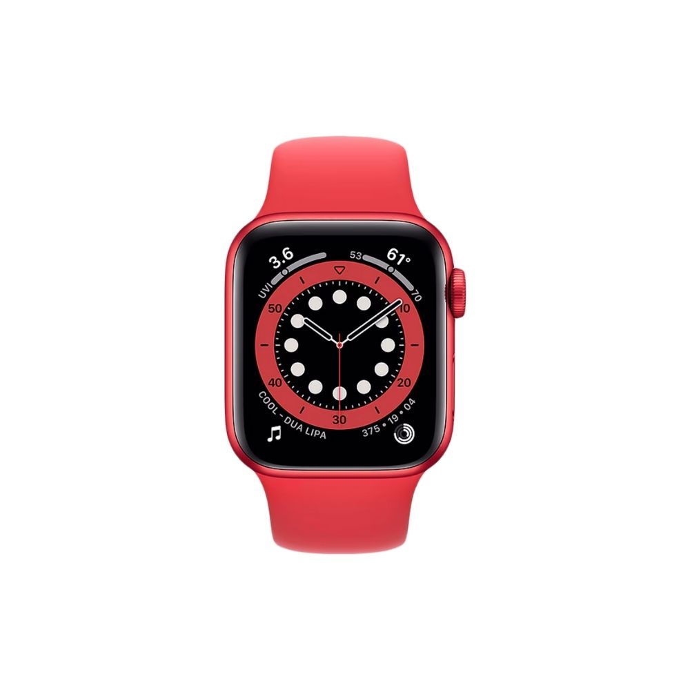 Apple Watch Series 6 GPS M00A3HN/A 40 mm Red Aluminium Case with Product (Red) Sport Band  (Red Strap, Regular)