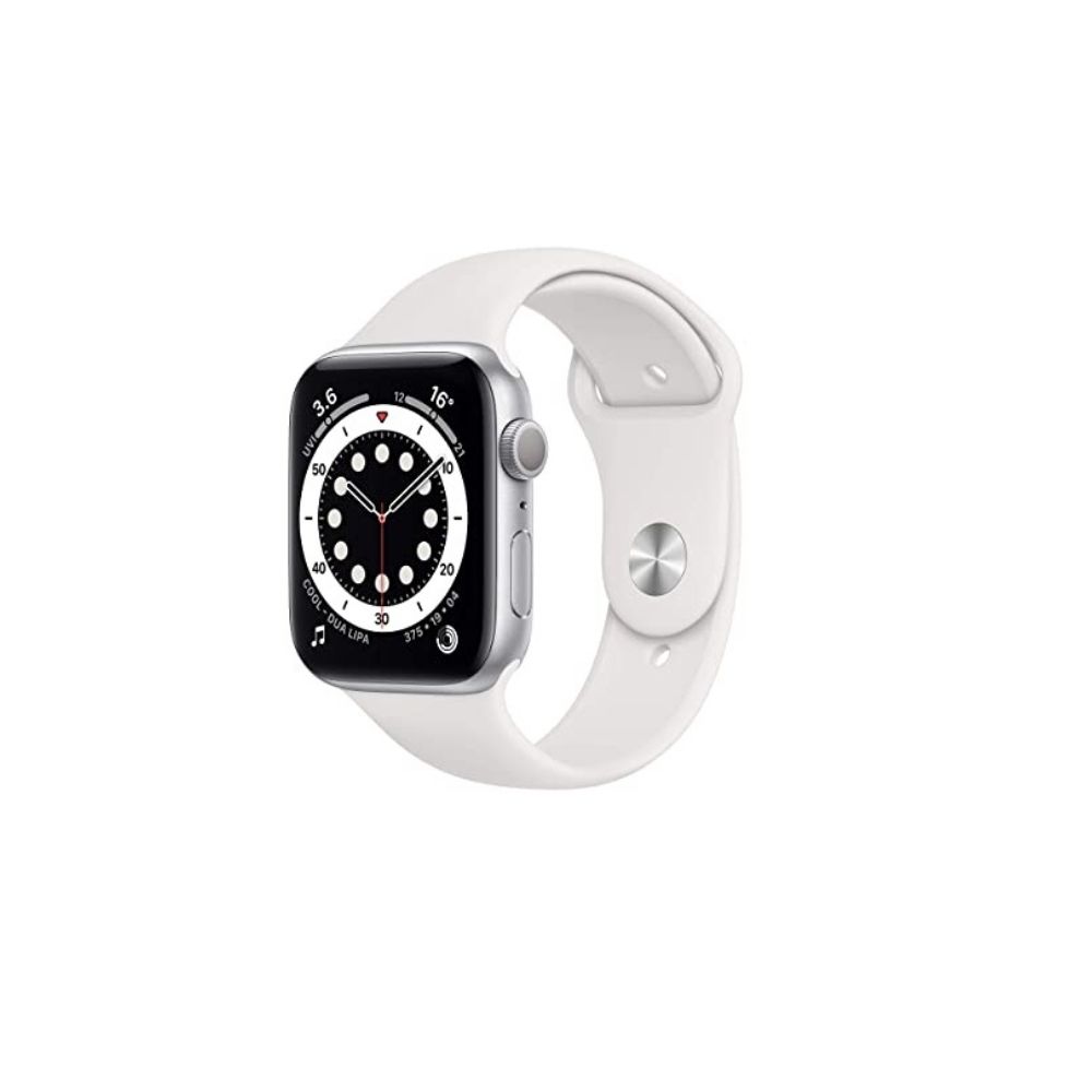 Apple Watch Series 6 GPS M00D3HN/A 44 mm Silver Aluminum Case with White Sport Band