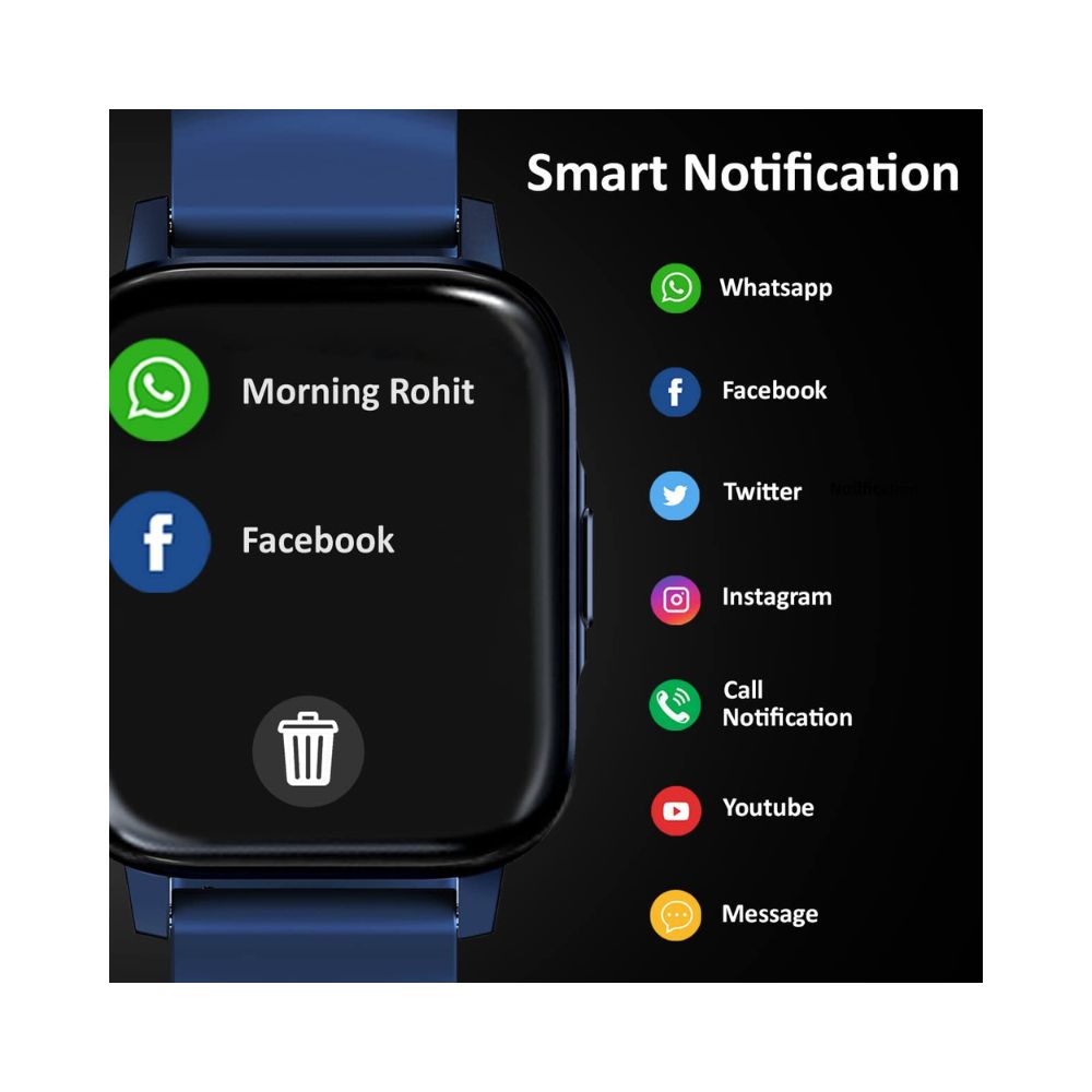 Maxima Max Pro X5 Smartwatch-Premium Ultra Slim 1.7” HD Display with 15 Days Battery Life (Blue)