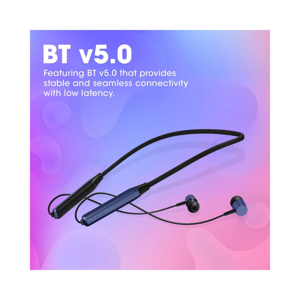 ZEBRONICS Zeb Evolve Wireless Bluetooth in Ear Neckband Earphone 17hrs Playback-(Blue)