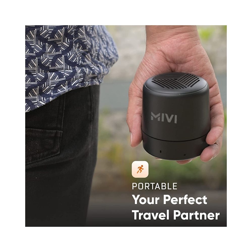 Mivi Play Bluetooth Speaker with 12 Hours Playtime, Portable and Built in Mic-Black