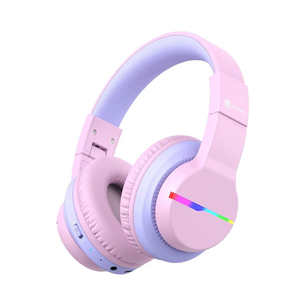 iClever Bluetooth Wireless Over Ear Headphones for Girls BTH12 Kids Headphones with Mic (Pink)