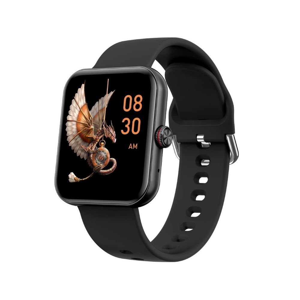 Crossbeats Ignite S3 Bluetooth Calling & Spo2 Smartwatch AI Voice Assistant, 1.7” HD IPS Display & Ultra-Thin Metal Body - (Carbon Black)
