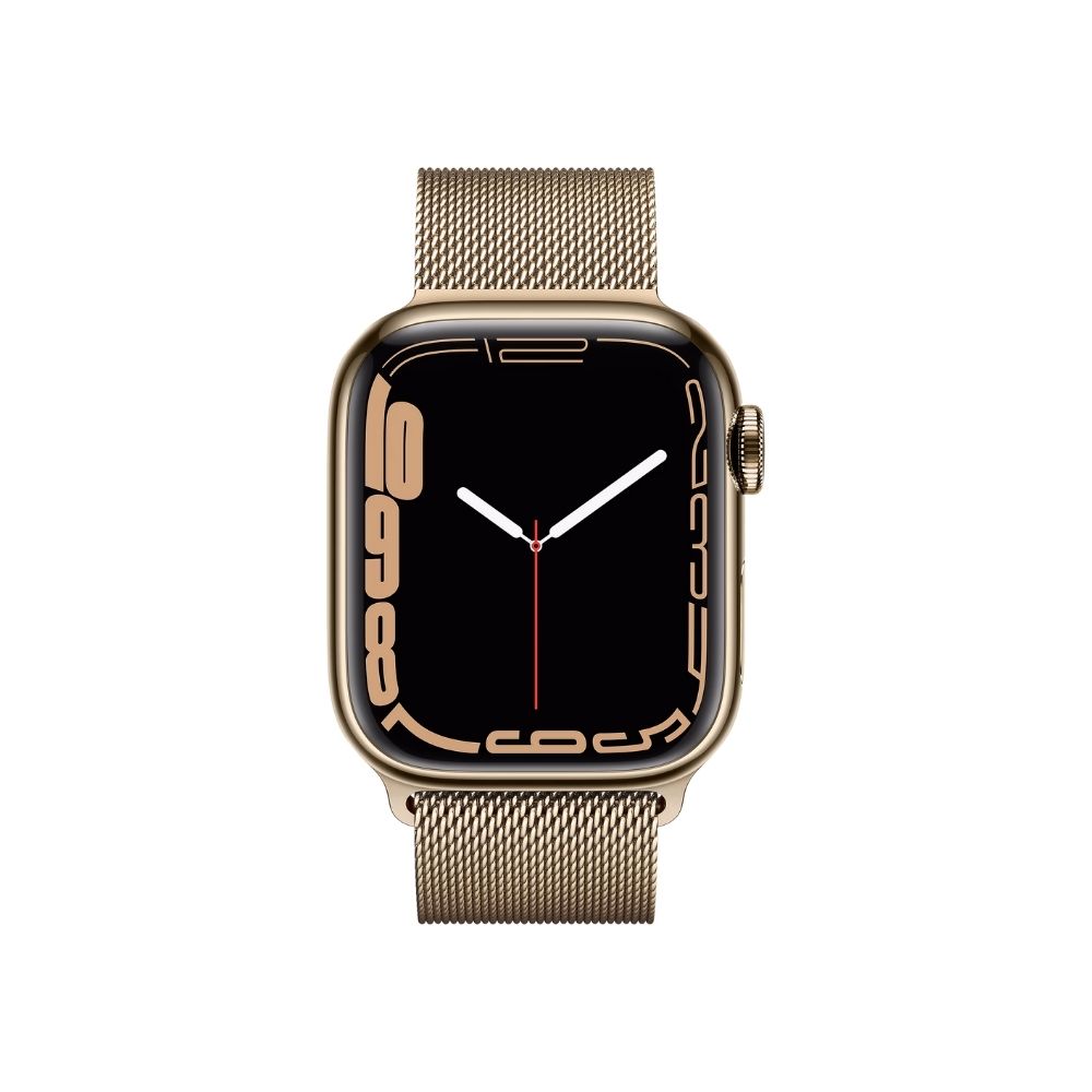 Apple Watch Series 7 GPS + Cellular, MKJY3HN/A 45 mm Stainless Steel Case  (Gold Strap, Regular)