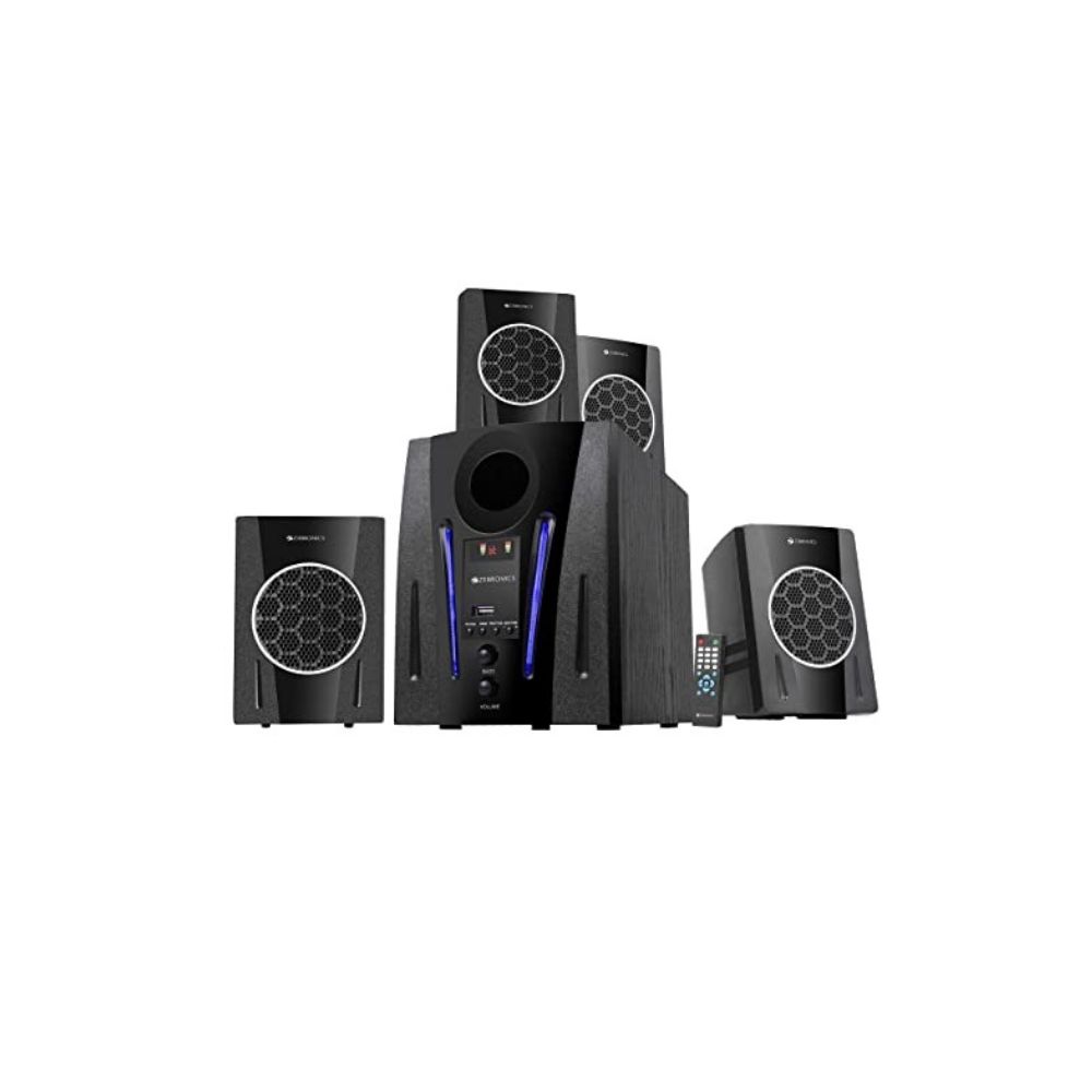 Zebronics Zeb-BT2750RUF Multimedia Speakers with Bluetooth connectivity,LED Display,FM and AUX.(60 Watt, 4.1 Channel)