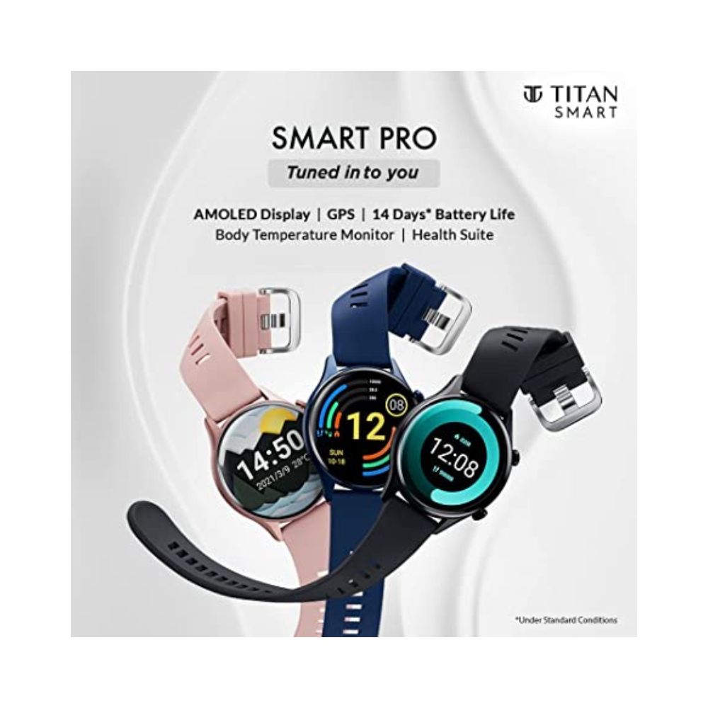 Titan Smart Pro Smartwatch with AMOLED Display, 5 ATM Water Resistance & Upto 14 Days Battery Life (Red)