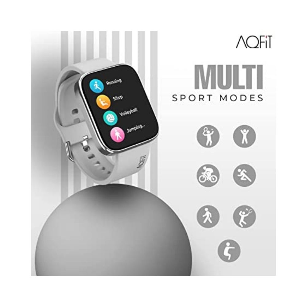 AQFIT W9 Quad Bluetooth Calling Smartwatch For Men and Women, IP67 Water Resistant(Silver)
