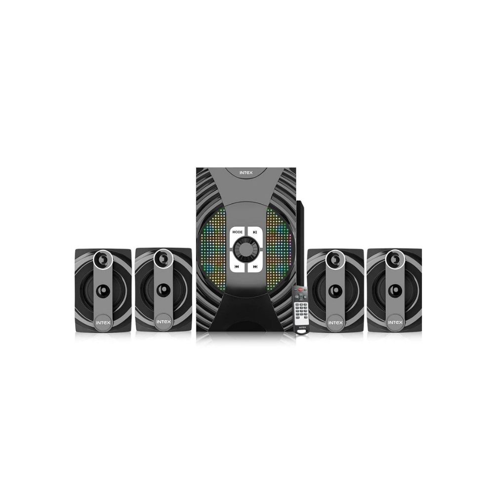 Intex Dazzle FMUB 4.1 Multimedia Bluetooth Speaker USB PLAYABILITY Powerful Audio Effect (Black)