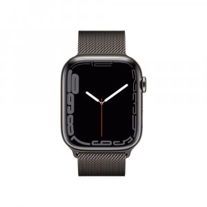 Apple Watch Series 7 GPS + Cellular, MKL33HN/A 45 mm Stainless Steel Case  (Grey Strap, Regular)