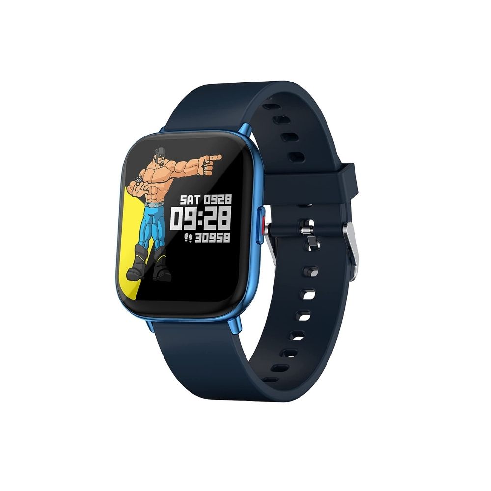 Zebronics Zeb-FIT5220CH Smart Fitness Watch, 2.5D Curved Glass 4.4cm Large Square Display (Blue)