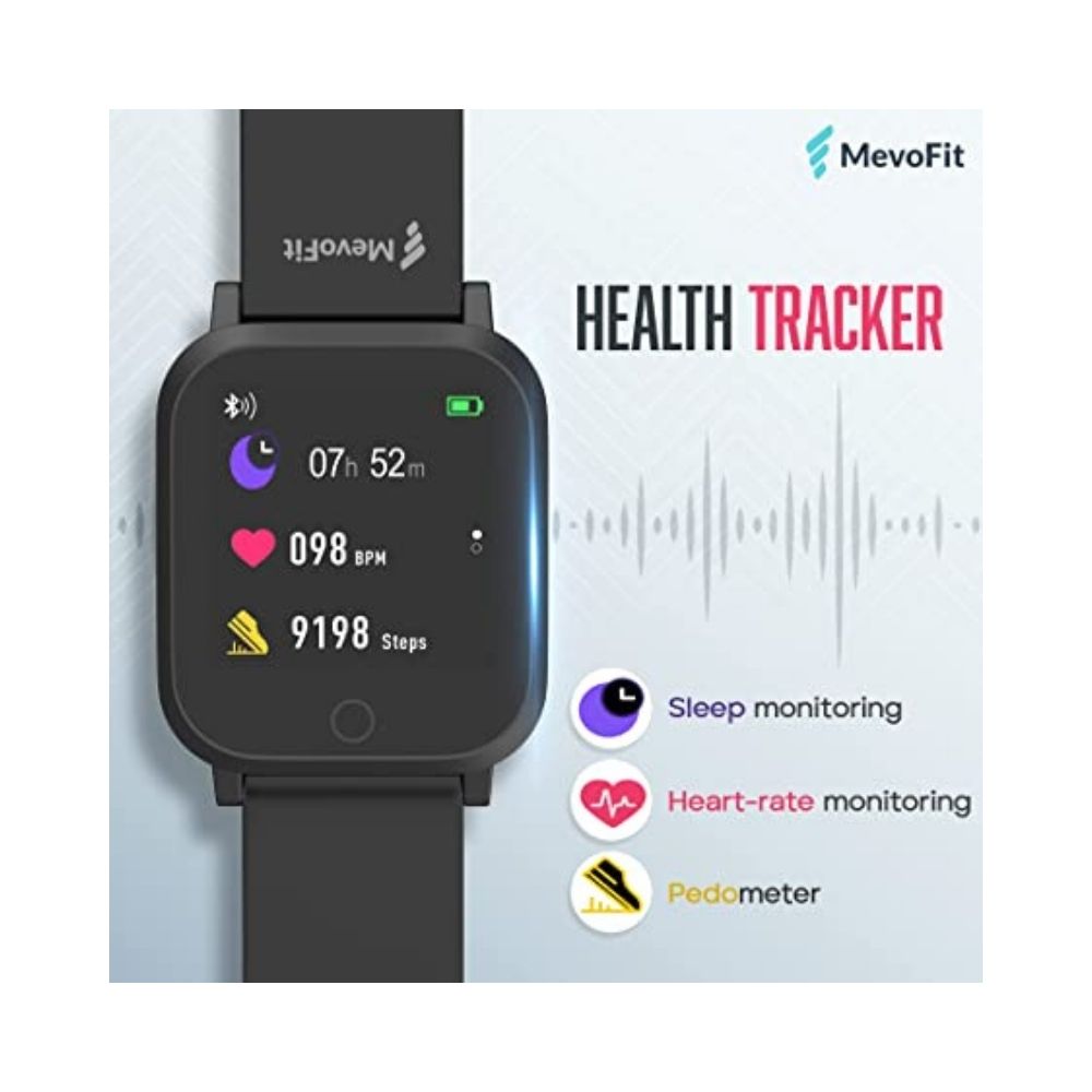 MevoFit AIR X1 - Smart Watch & Fitness Tracker Band for Men & Women (Space Black)