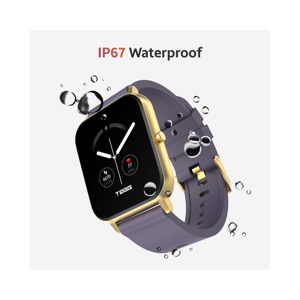 TAGG Verve Sense Smartwatch with 1.70'' Large Display - Gold Lavender, Standard
