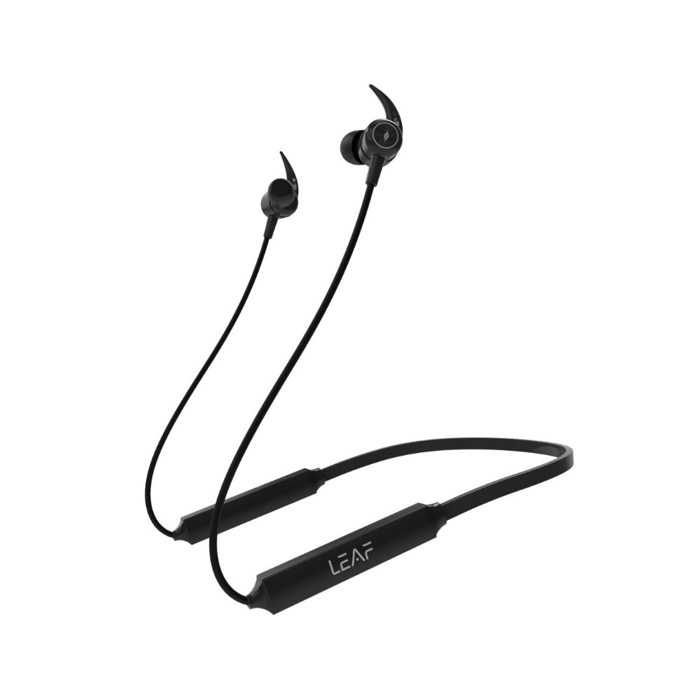 Leaf Rush Pro Neckband Bluetooth Earphones with mic (Carbon Black)