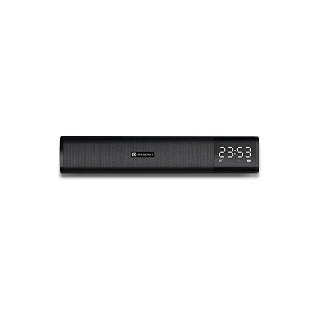 Portronics Decibel 1 10W Wireless Soundbar with TWS, Bluetooth 5.0, Clock & Alarm, Upto 6Hrs Playtime (Black)