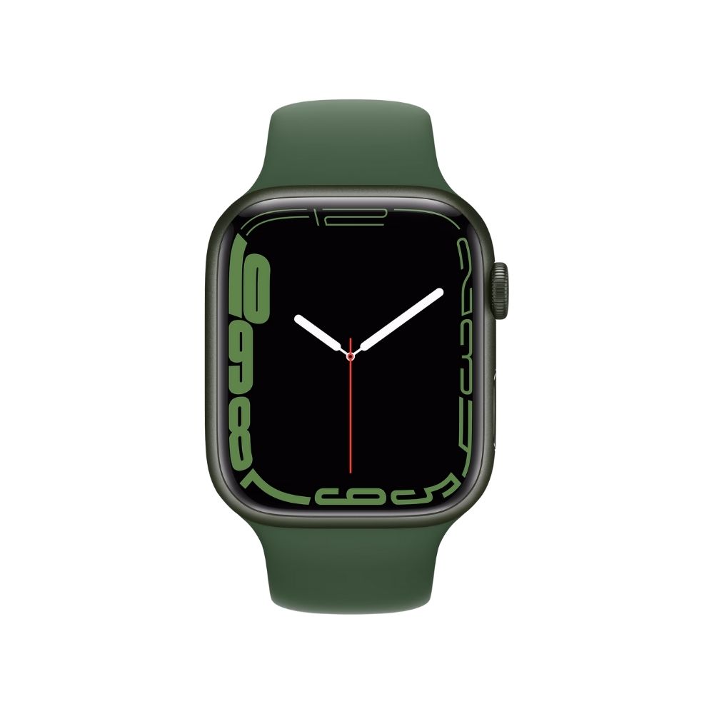 Apple Watch Series 7 GPS + Cellular, MKHT3HN/A 41 mm Aluminium Case  (Green Strap, Regular)