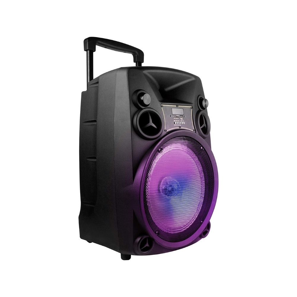 Artis BT918 12 Inch Karaoke Bluetooth PA System Portable Trolley Speaker with RGB Lights (80W RMS Output)