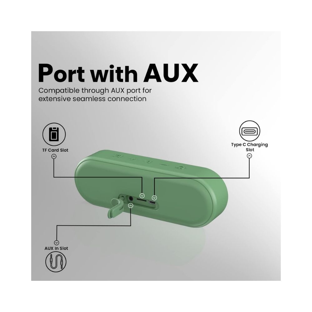Portronics Phonic 15W Portable Wireless Bluetooth Speaker with TWS - (Green)