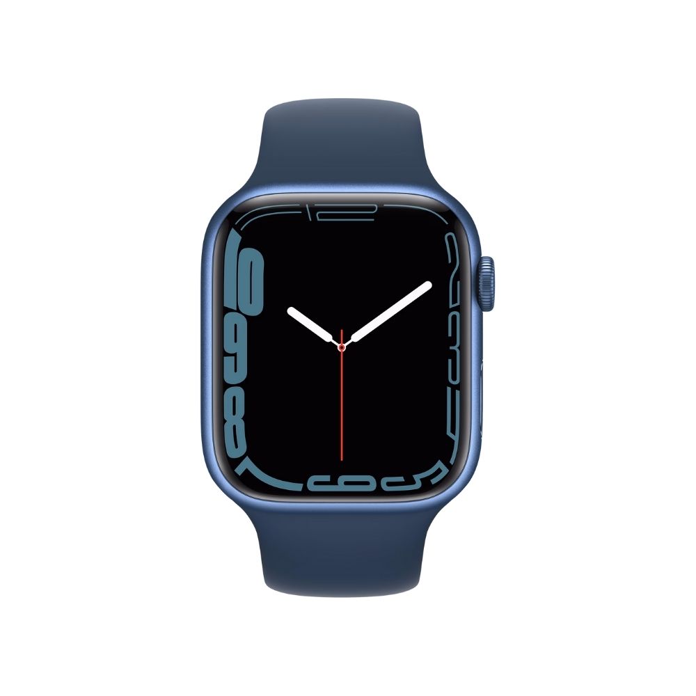 APPLE Watch Series 7 GPS + Cellular, MKJT3HN/A 45 mm Aluminium Case  (Blue Strap, Regular)