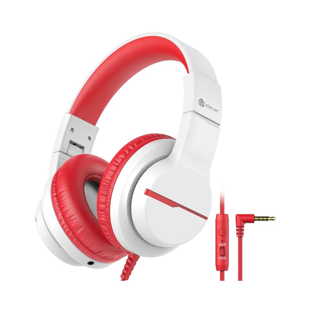 iClever HS19 Kids Headphones with Microphone (Red)