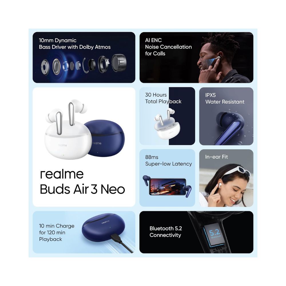 realme Buds Air 3 Neo True Wireless in-Ear Earbuds with Mic