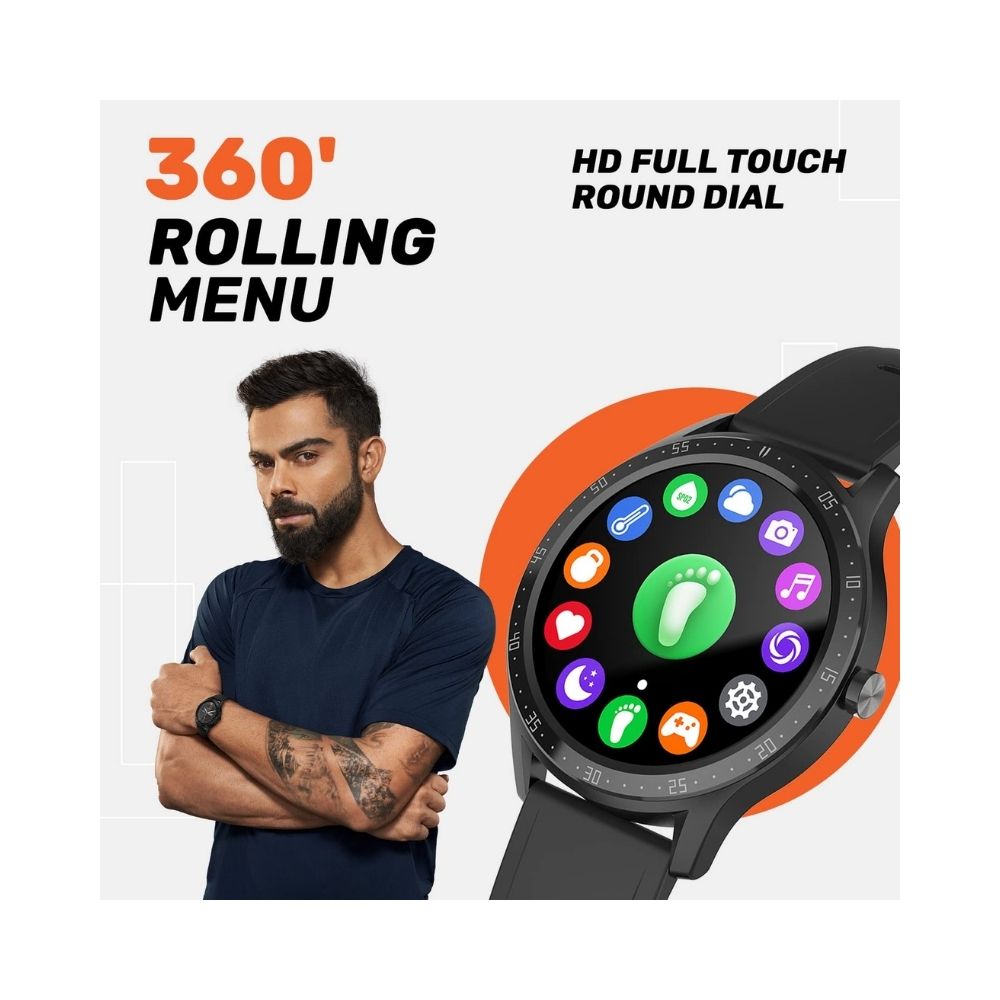 Fire-Boltt 360 SpO2 Full Touch Large Display Round Smart Watch with in-Built Games (BSW003)