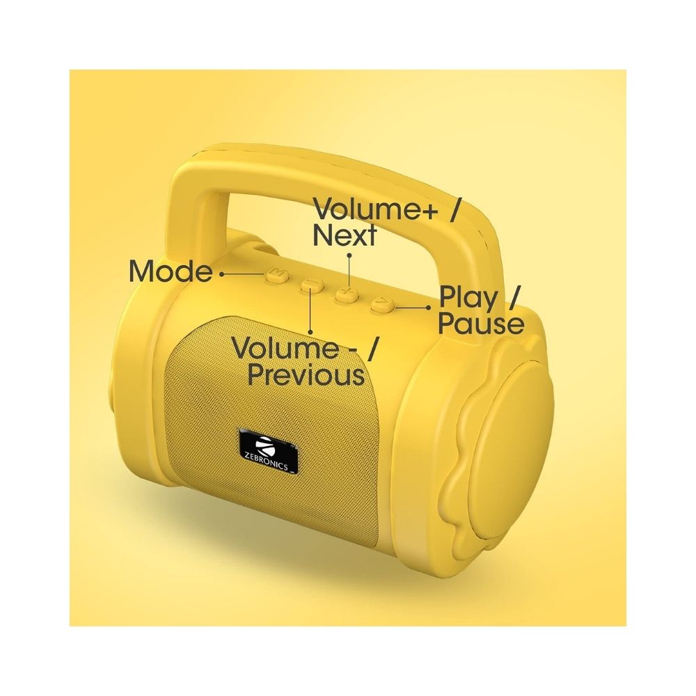 Zebronics Zeb County 3 3 W Bluetooth Speaker (Yellow, Mono Channel)
