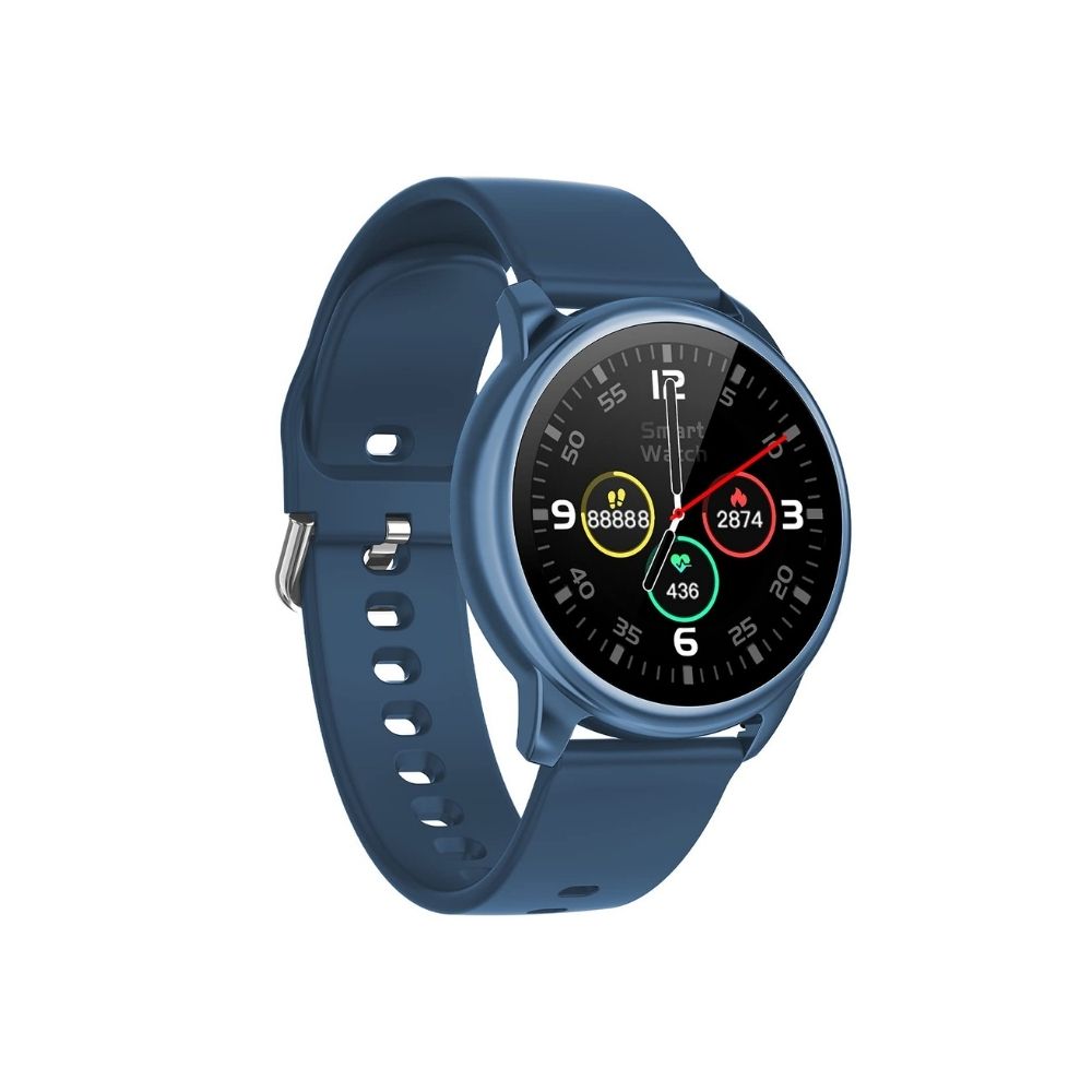 Crossbeats Orbit Bluetooth Calling Smart Watch Voice Assistants, Full Touch HD IPS Display & Metal Body - Metallic Blue