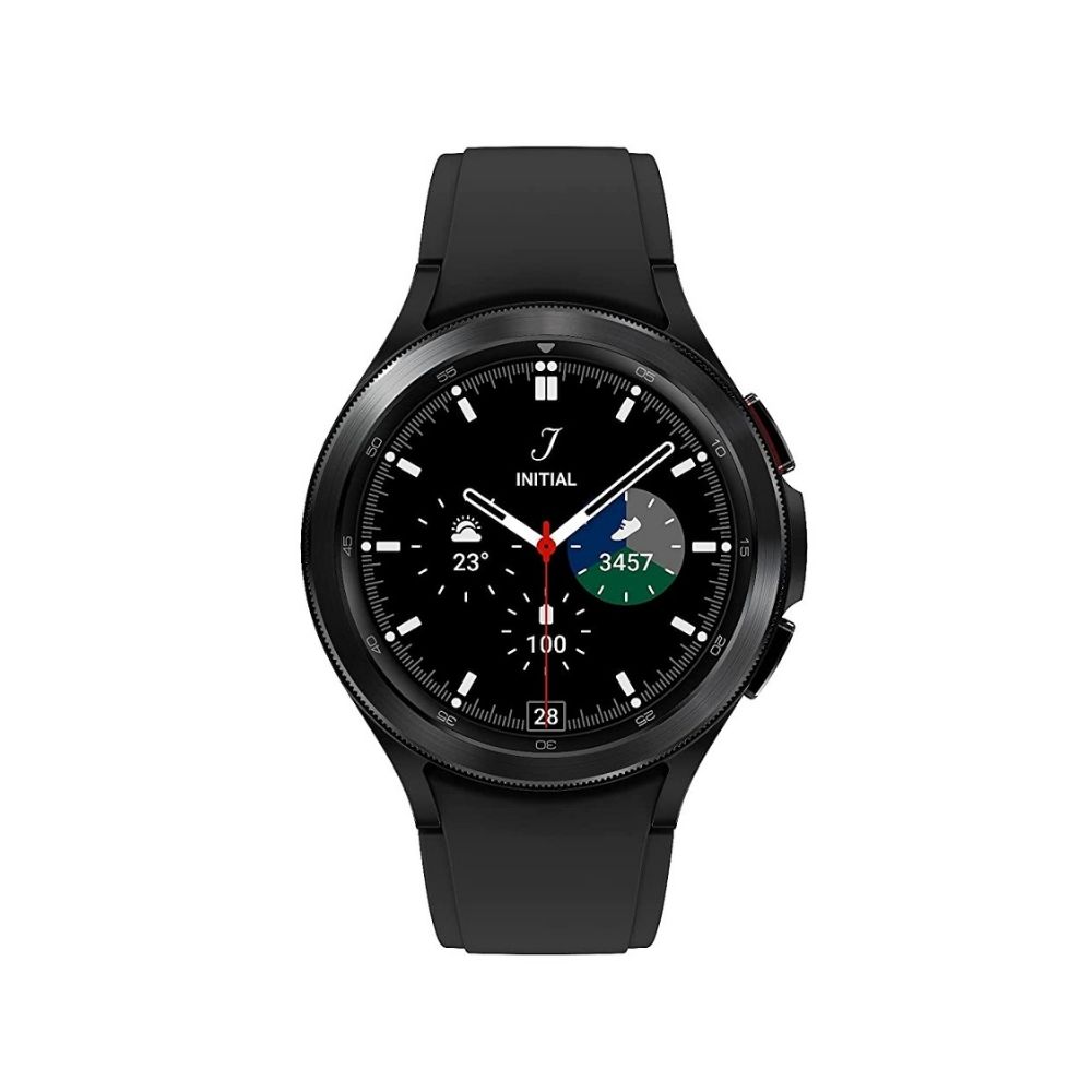 Samsung Galaxy Watch4 Classic Bluetooth (4.6cm) Smartwatch  (Black Strap, Free Size)