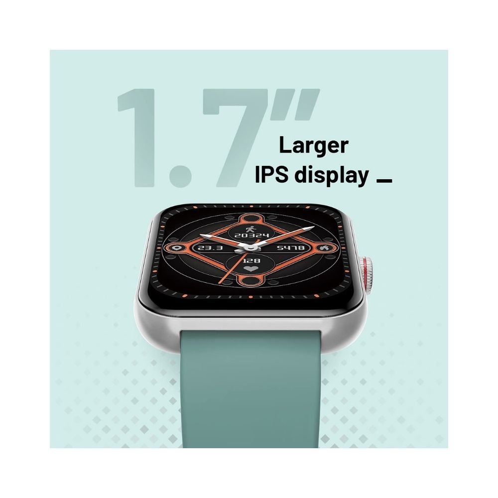 Crossbeats Ignite S3 Bluetooth Calling & Spo2 Smartwatch AI Voice Assistant, 1.7” HD IPS Display & Ultra-Thin Metal Body - Sea Green
