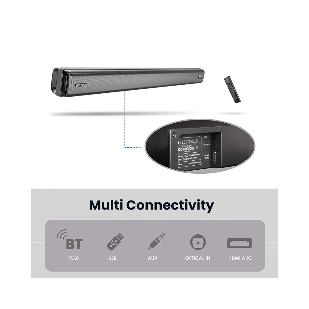 Zebronics Juke Bar 3800 Pro Dolby 60 W Bluetooth Soundbar (Black, 2.0 Channel)