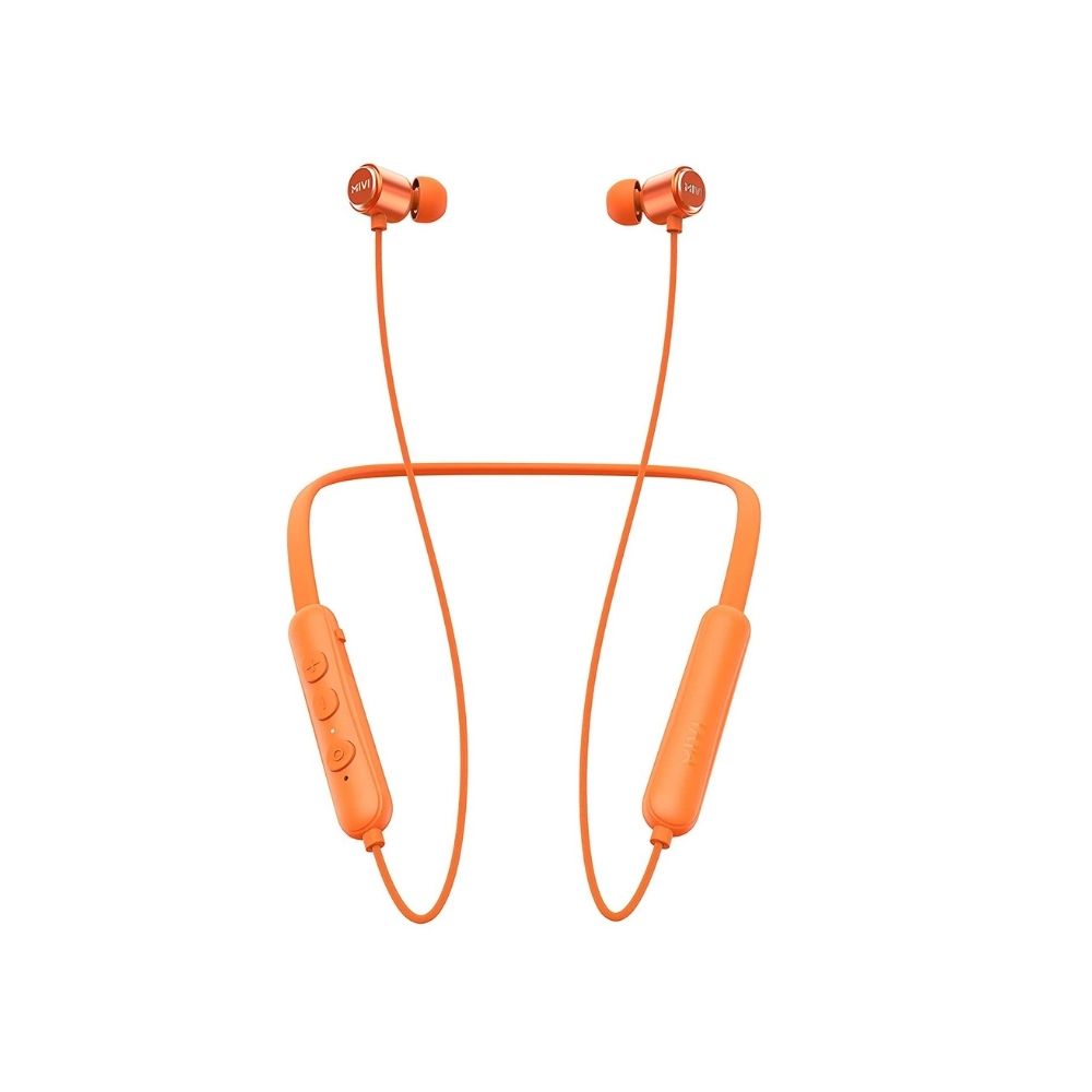 Mivi Collar Flash Bluetooth Wireless in Ear Earphones,24 Hours Battery Life-(Orange)