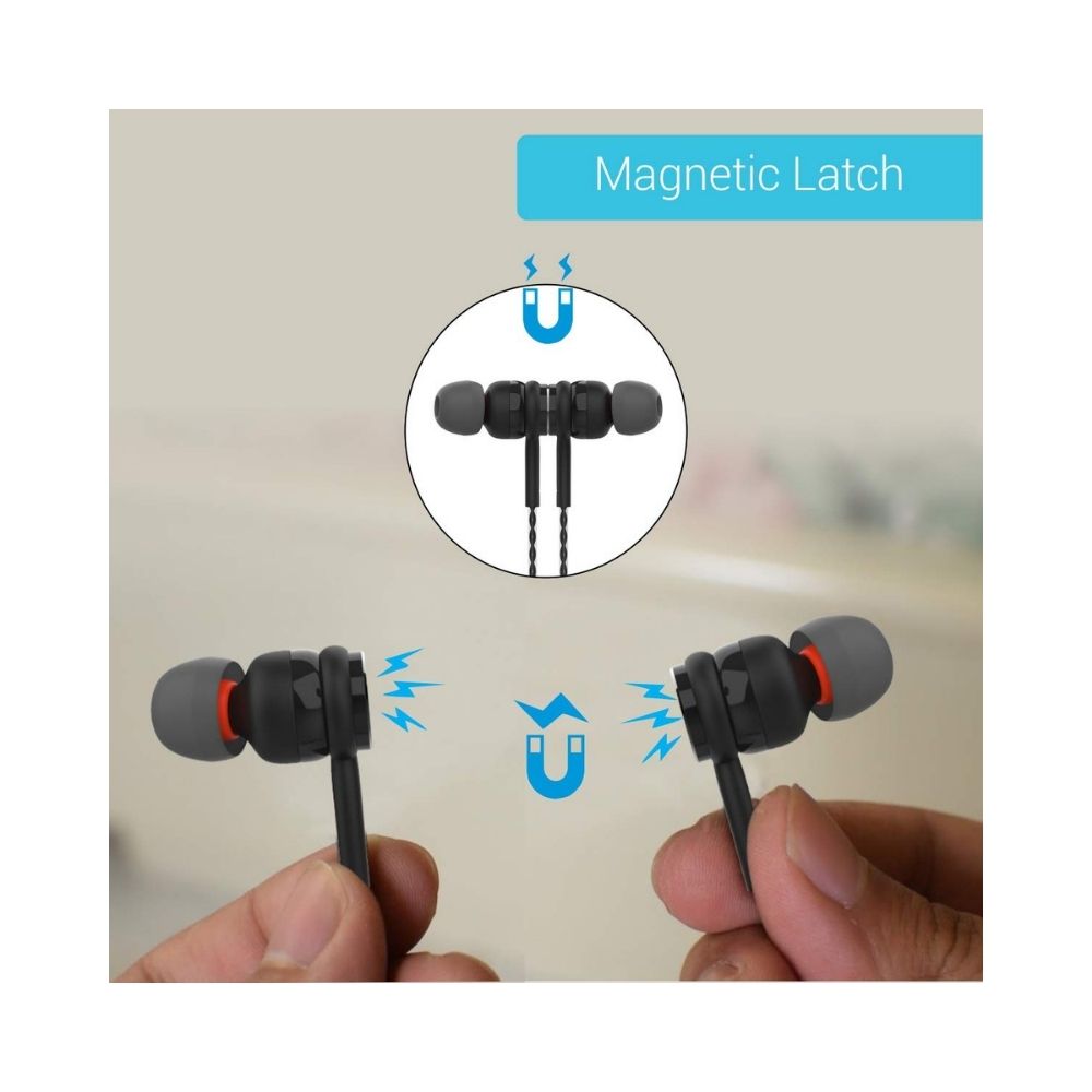 Portronics Conch Gama in-Ear Wired Earphone, 1.2m Tangle Free Cable-(Black)