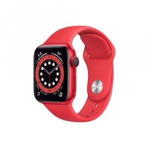 Apple Watch Series 6 GPS + Cellular M06R3HN/A 40 mm Red Aluminium Case With Product (Red) Sport Band  (Red Strap, Regular)
