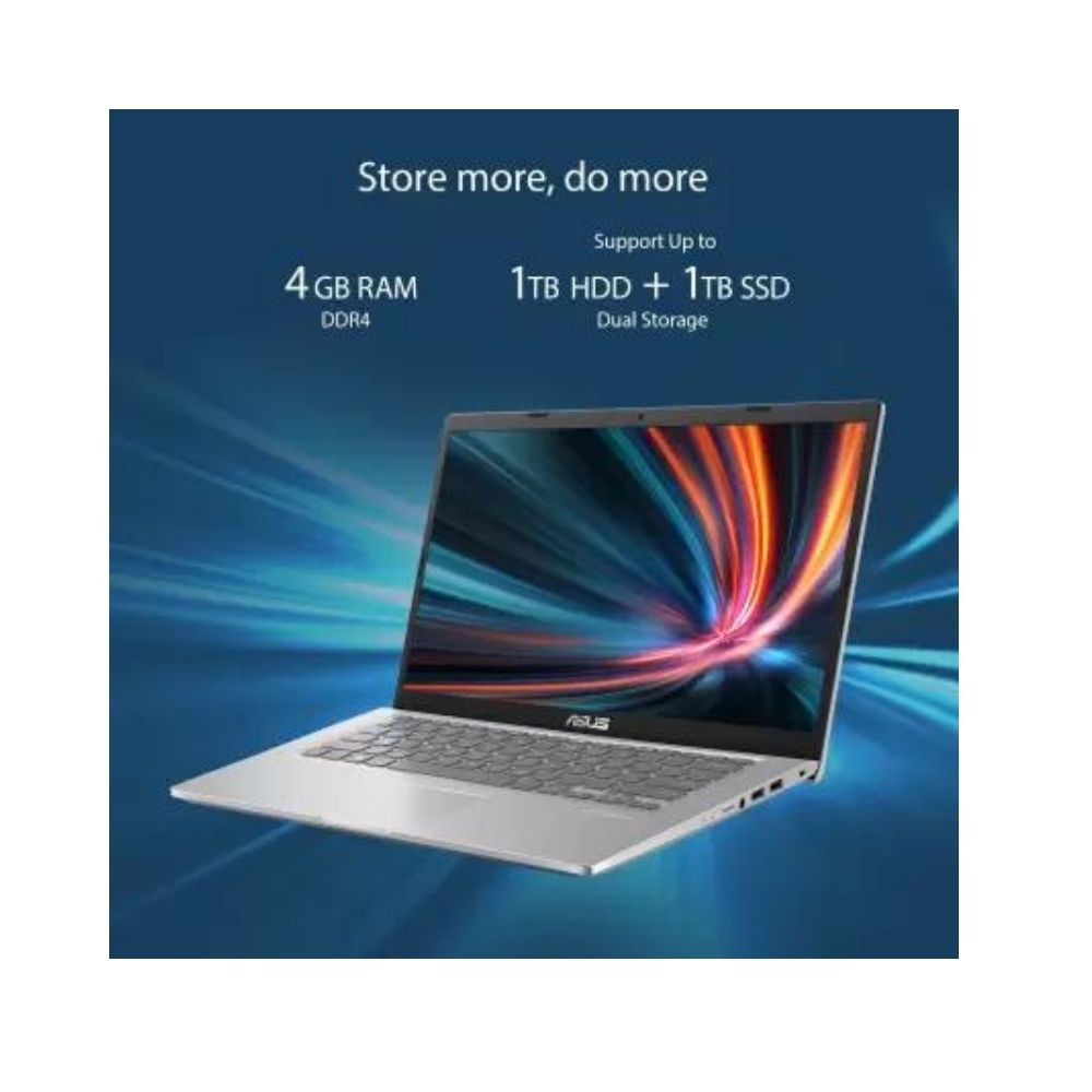 ASUS VivoBook 14 (2021) Celeron Dual Core - (4 GB/256 GB SSD/Windows 11 Home) X415MA-BV011W Thin and Light Laptop  (14 inch, Transparent Silver, 1.60 kg)
