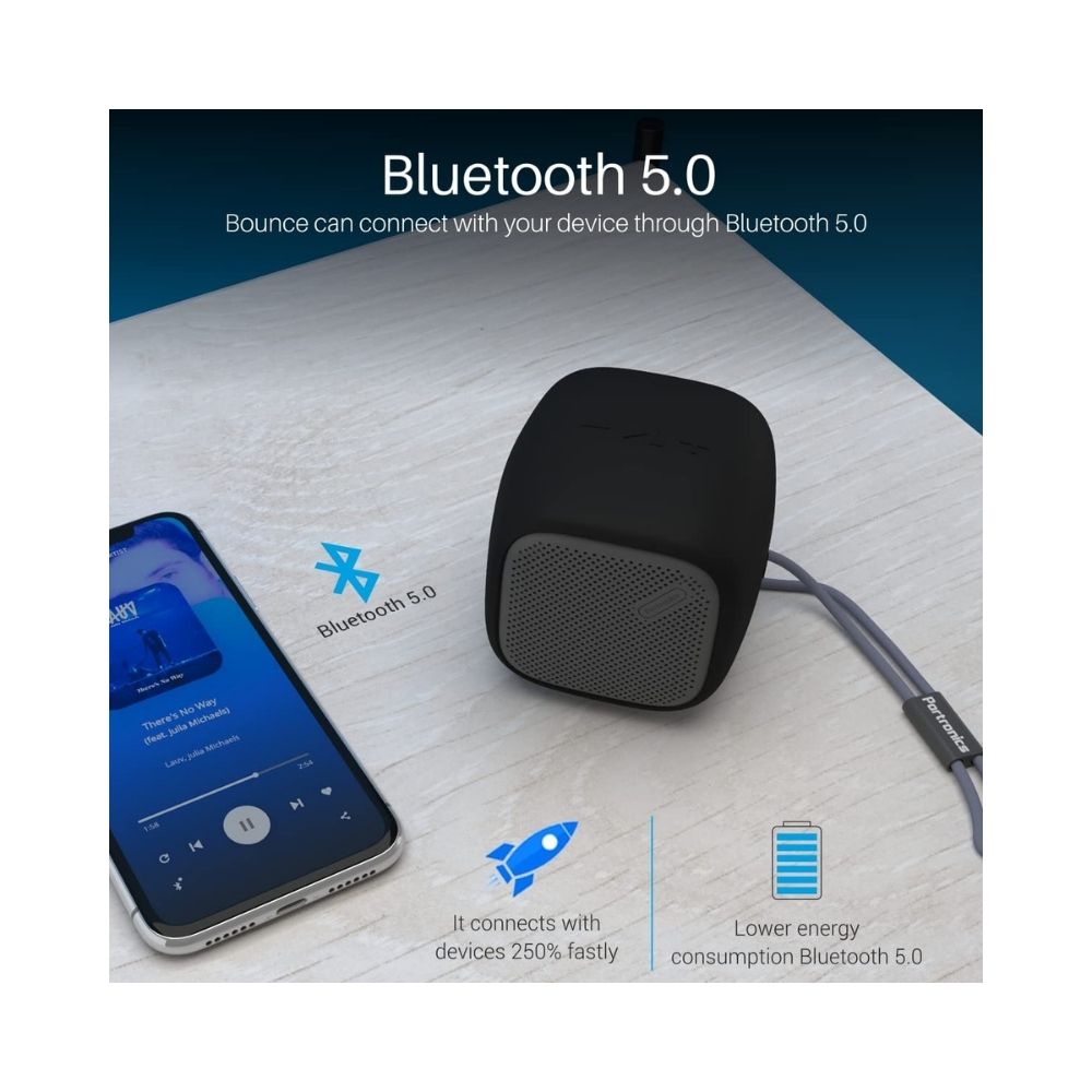 Portronics Bounce POR-939 Portable Wireless Bluetooth Speaker with FM & USB Music (Black)