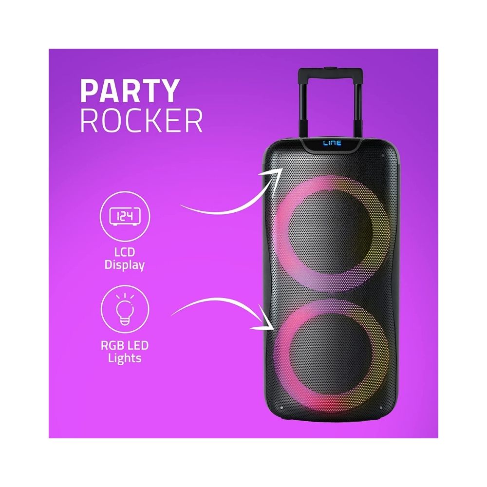 Artis BT600 Wireless Bluetooth Trolley Speaker with 7 Colours LED Lights (80W RMS Output)