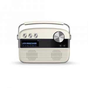 Saregama Carvaan Hindi - Portable Music Player with 5000 Preloaded Songs, FM/BT/AUX (Porcelain White) - Without App