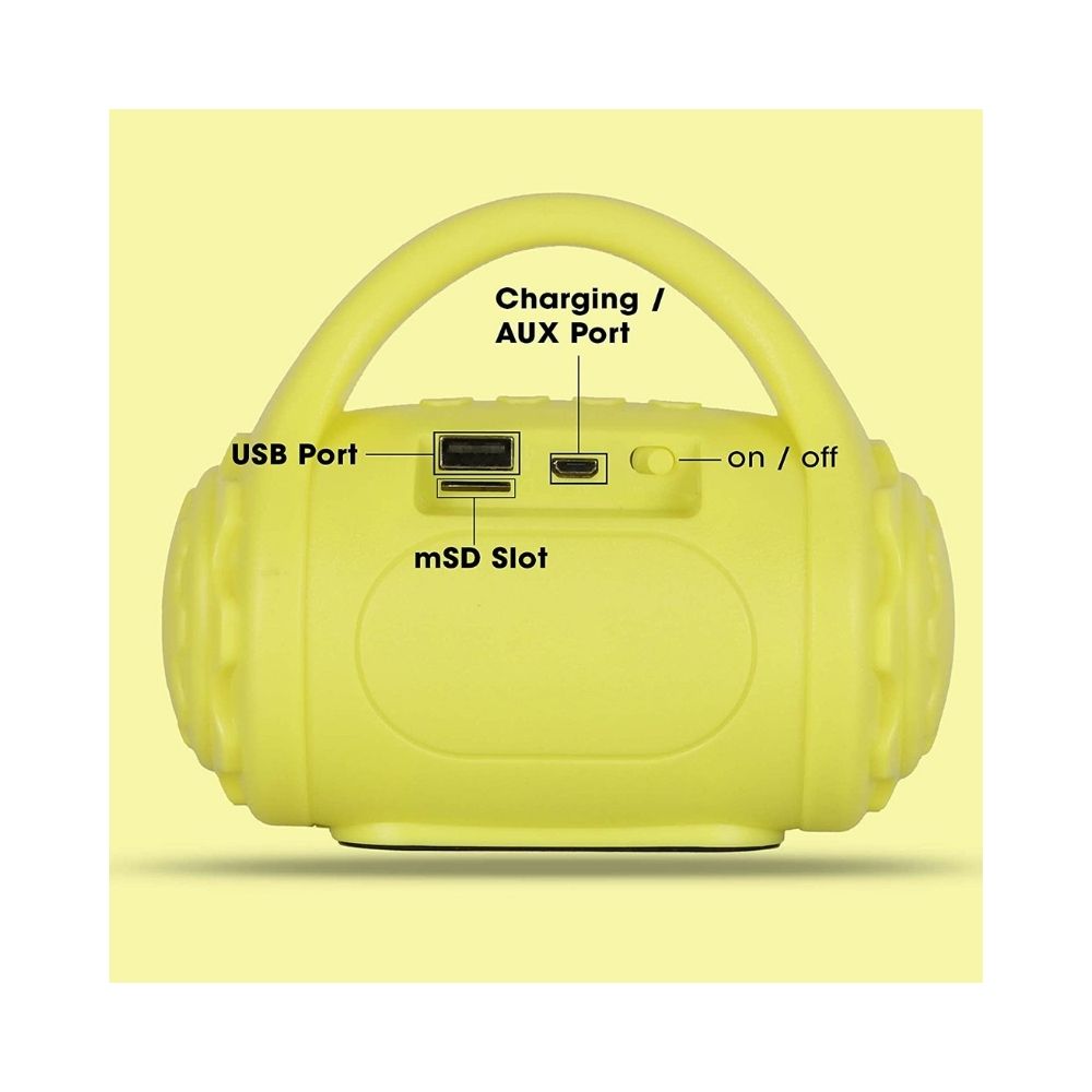 Zebronics Zeb-County 3 W Bluetooth Speaker  (Neon Yellow, Mono Channel)