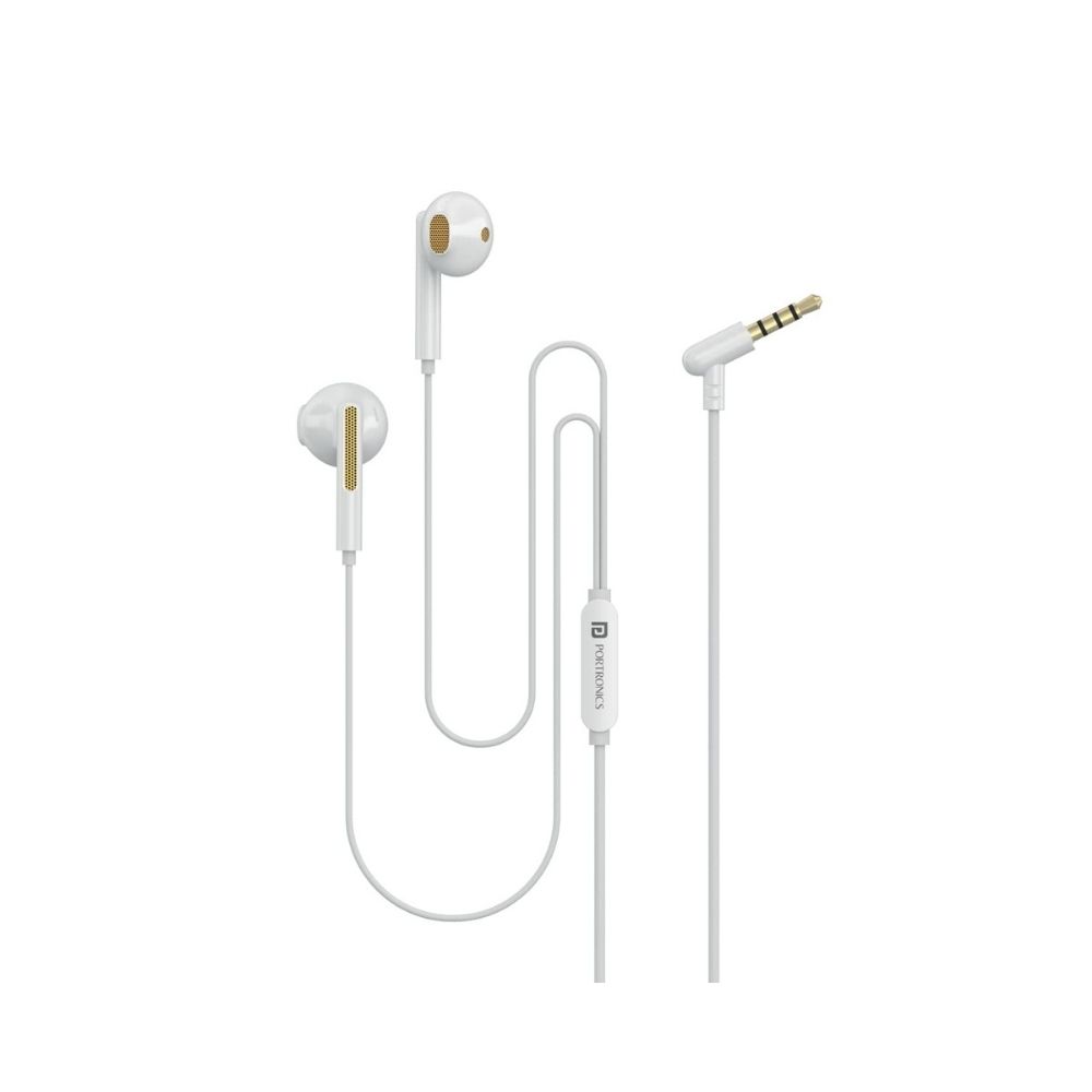 Portronics Conch 110 in Ear Wired Earphones with Mic, Powerful Audio, 3.5mm Jack-(Yellow)