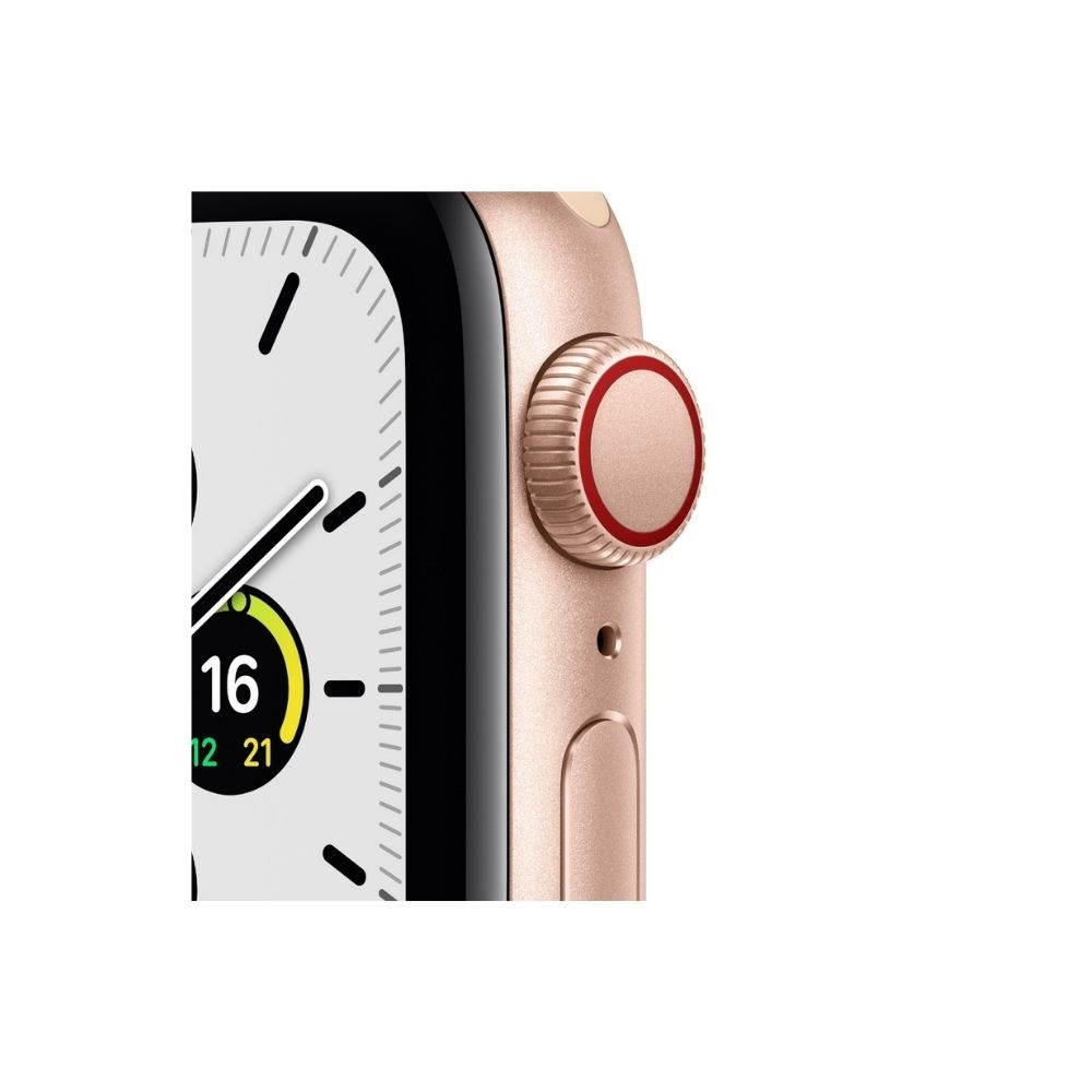 Apple Watch SE GPS + Cellular MKT23HN/A 44 mm Aluminium Case  (Gold Strap, Regular)