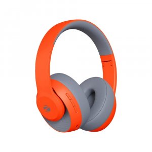 ZEBRONICS Zeb-DUKE1 Wireless Bluetooth 5.0 Over Ear Headphone with Voice Assistant-(Orange with Grey)