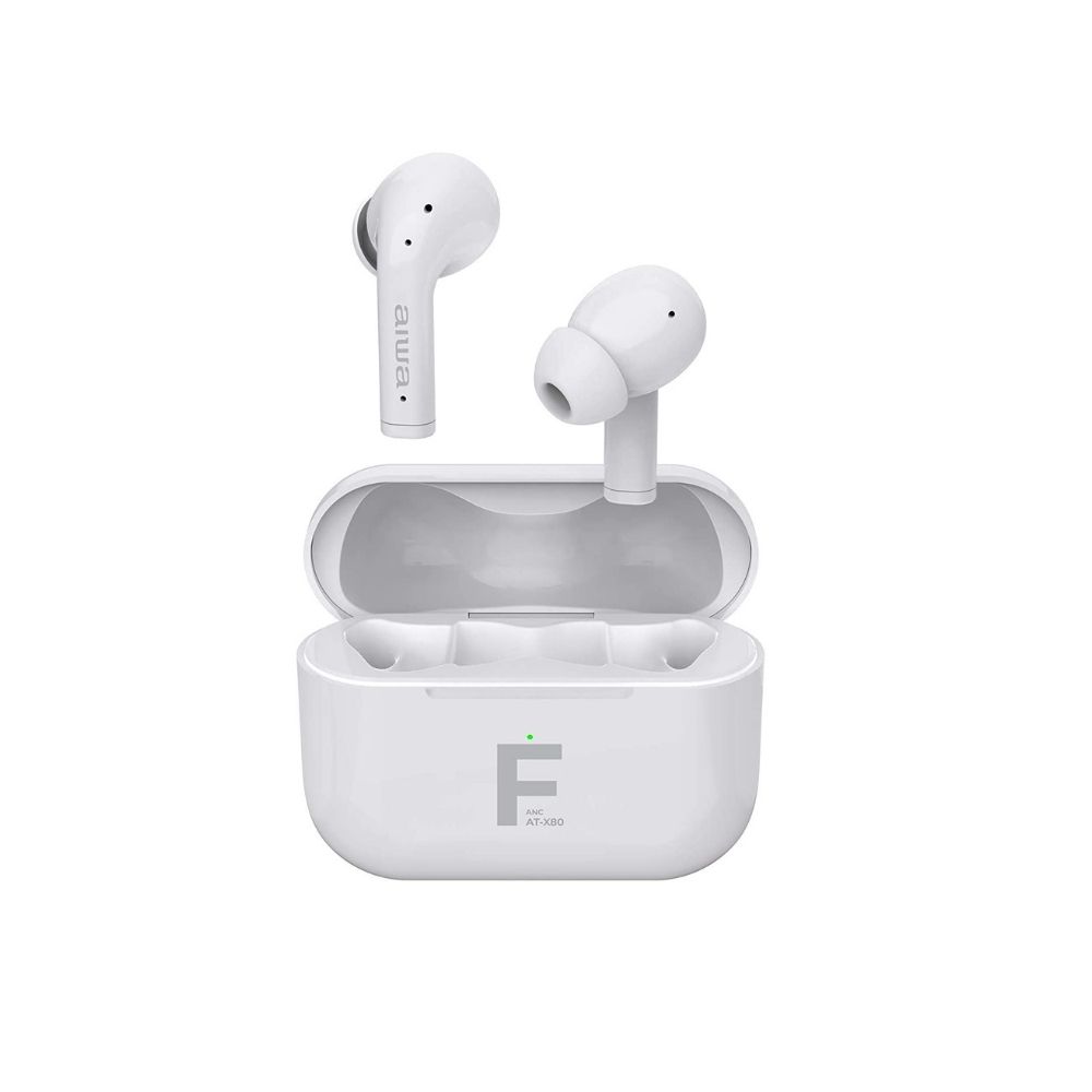 Aiwa AT-X80FANC Bluetooth Truly Wireless in Ear Earbuds with Mic (White)