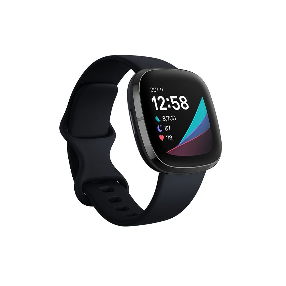 Fitbit Sense Advanced Smartwatch, Carbon/Graphite, One Size (S & L Bands Included)