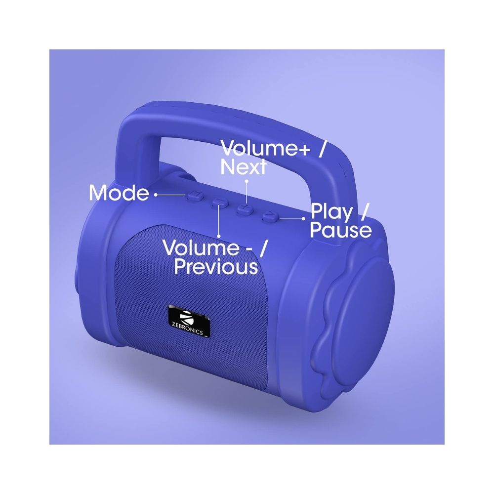 Zebronics Zeb County 3 3 W Bluetooth Speaker (Blue, Mono Channel)