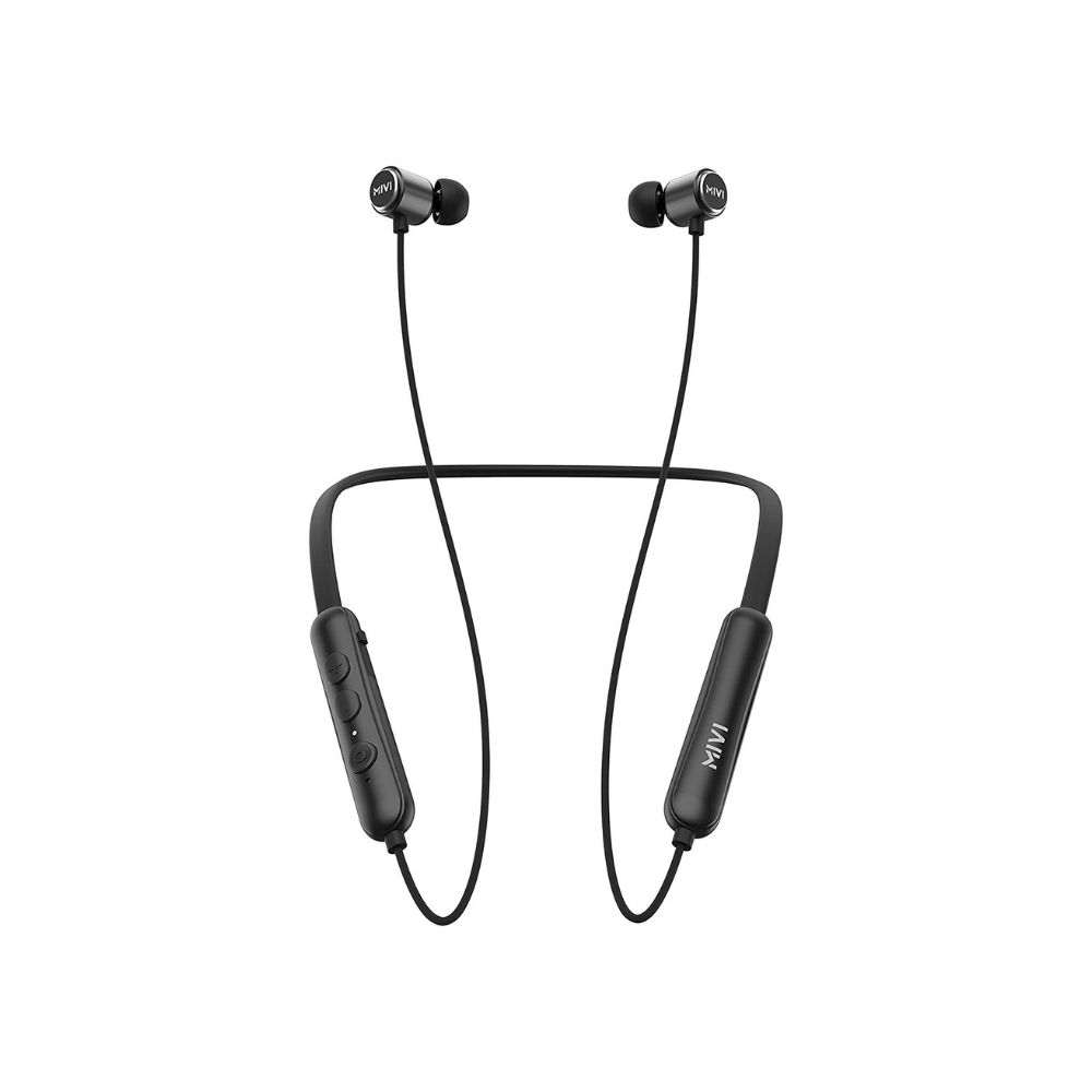 Mivi Collar Flash Bluetooth Wireless in Ear Earphones,24 Hours Battery Life-(Black)
