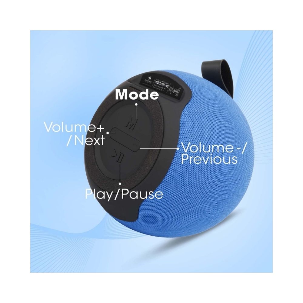 Zebronics Zeb- Bellow 40 8 W Bluetooth Speaker (Blue, Stereo Channel)