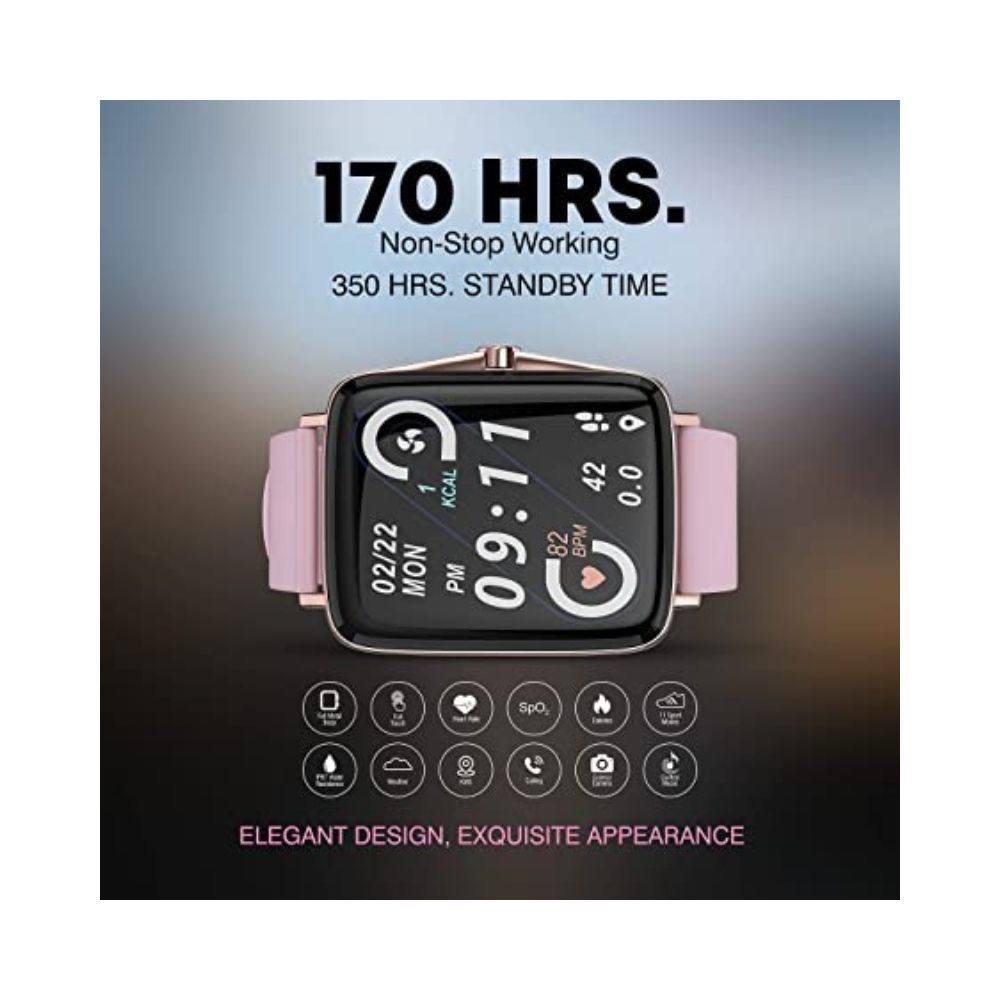 UBON Smart Watch Fitguru 6.0 Smart Watch with 1.69” Full Touch Display For Men - Women, Pink