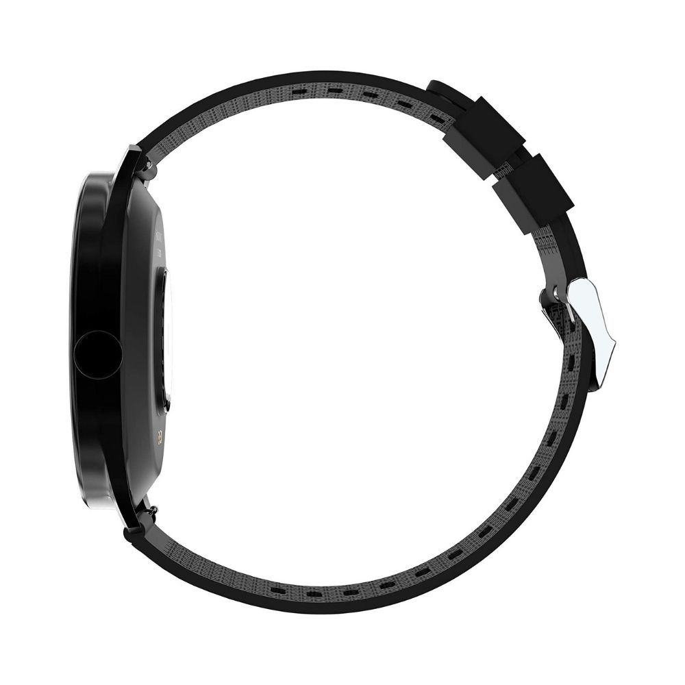 Zebronics Zeb-Fit2220CH Smart Fitness Band, 2.5D Curved Glass Full Touch Display - (Black Rim + Black Strap)